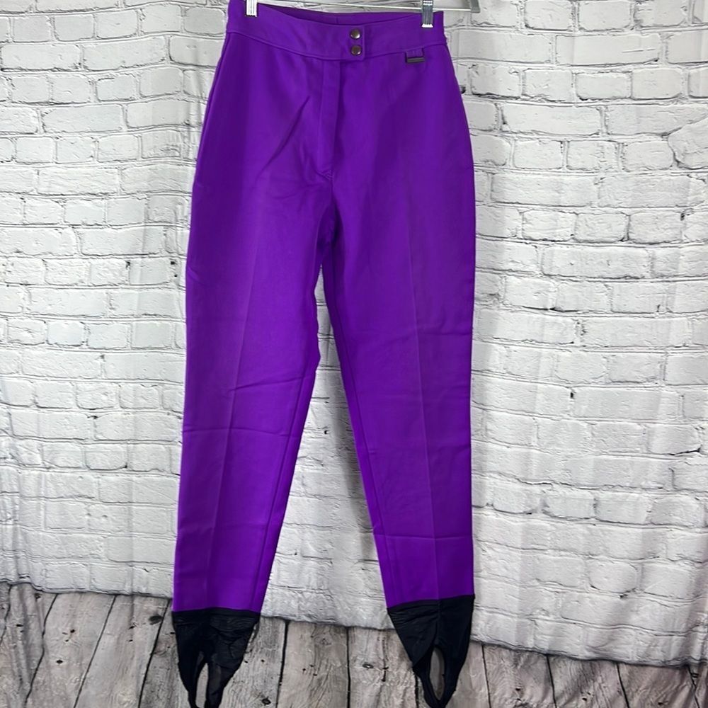 Edelweiss ski pants stirrups vintage made in USA purple size 10